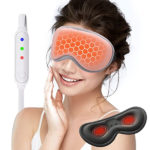 Heated Eyes Mask,Sleep Eye Mask Heating Pad, Hot Eye Compress, 3D Warm Therapy Eye Mask, Adjustable Temperature,Relieve Tired Eyes,Fade Black Eye Blepharitis Dry Eyes MGD Tired Puffy Eyes