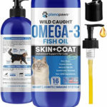 Omega 3 Fish Oil for Cats – Better Than Salmon Oil for Cats – Kitten + Cat Vitamins and Supplements – Cat Health Supplies – Cat Dandruff Treatment – Liquid Fish Oil for Pets – Cat Shedding Products