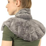 Mars Wellness Heated Microwaveable Neck and Shoulder Wrap – Herbal Hot/Cold Deep Penetrating Weighted Herbal Aromatherapy Shoulder and Neck Therapy Wrap – Made in The USA (Charcoal)