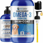 Omega 3 Fish Oil for Dogs – Better Than Salmon Oil for Dogs – Dog Fish Oil Supplement – Reduce Shedding & Itching – Supports Joints, Brain, Heart Health- Dog Skin and Coat Supplement – Fish Oil Liquid