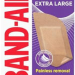 Band-Aid Brand Adhesive Bandages for Sensitive Skin, Hypoallergenic First Aid Bandages with Painless Removal, Stays on When Wet & Suitable for Eczema Prone Skin, Extra Large Size, 7 ct