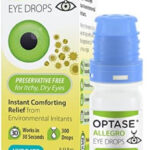 OPTASE Allegro Eye Drops for Dry Eyes – Lubricating Eye Drops for Dry Eyes – Eye Drops for Red Eyes and Seasonal Irritants – Symptom Relief Eye Drops for Contacts and Itchy Eyes – .33 oz, 300 Drops