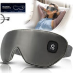 Cordless Heated Eye Mask, Washable Dry Eye Mask Warm Eye Compress Mask with Flaxseed, USB Electric Eye Heating Pad for Stye Sinus Blepharitis MGD Eye Fatigue Gifts for Men Women (Grey) (YZG23440)