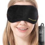 Aroma Season Heated Eye Mask, Warm Eye Compress for Dry Eyes MGD Stye Blephartitis Sinus Migraine, Graphene Heating Element with Natural Lavender Pack (Black)