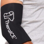 TheraICE Elbow Ice Pack Compression Sleeve for Injuries, Reusable Gel Cold Packs Brace for Knee, Shin Splints, Calf Strain, Flexible Cold Wrap Recovery for Tennis Elbow, Tendinitis Pain Relief (S)