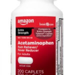 Amazon Basic Care Extra Strength Pain Relief, Acetaminophen Caplets, 500 mg, 200 Count