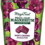 MegaFood Relax + Calm Magnesium Supplement – Soft Chews with Magnesium Citrate & Magnesium Malate for Heart Health, Muscle Tension & More – Vegetarian – Grape-Flavor – 30 Chews per Pack (Pack of 1)