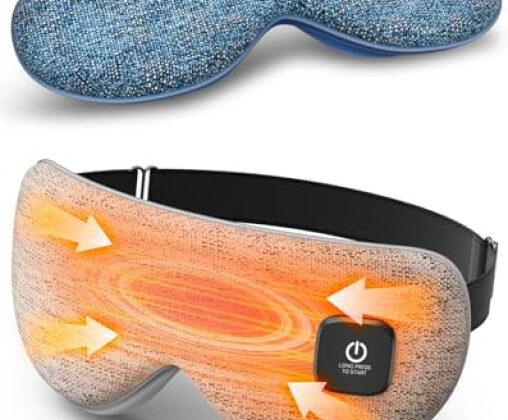 Heated Eye Mask – Cordless Eye Mask for Dry Eyes, FSA – HSA Eligible, Eye Relief, Improved Sleep, Washable Eye Heating pad for Travel and with Replaceable Shell (Gray)