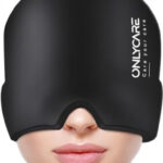 ONLYCARE Migraine Relief Cap,Soothing Migraine Mask,Upgraded Odorless Gel Ice Head Wrap, Hot and Cold Therapy, FSA-HSA Eligible Headache Ice Pack for Tension and Stress(Black)