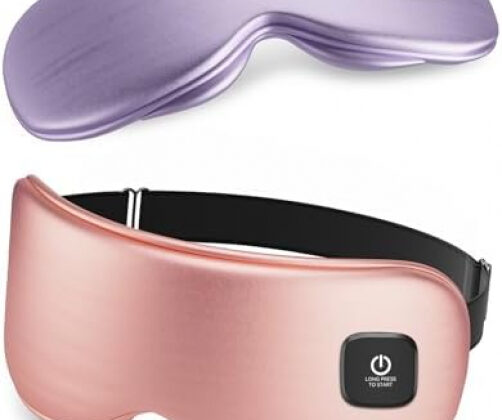 Heated Eye Mask – Cordless Eye Mask for Dry Eyes, Eye Relief, Improved Sleep, Washable Eye Heating pad for Travel and with Replaceable Shell (Rose Pink)